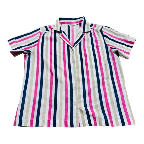 Alfred Dunner Multicolor Striped Button Down Shirt - Picture 2 of 5